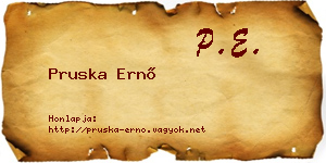 Pruska Ernő névjegykártya